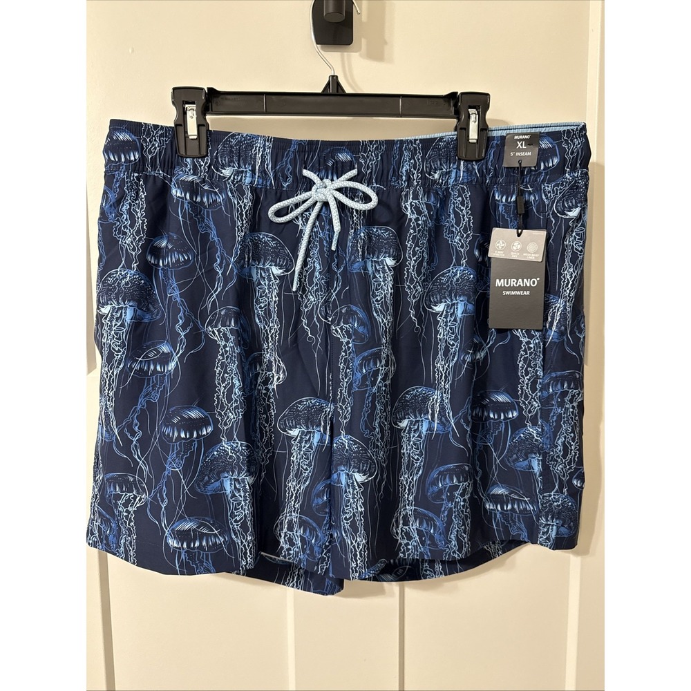 Murano Men's Swim Trunks 5" Blue With Jellyfish Pattern NWT Size  XL